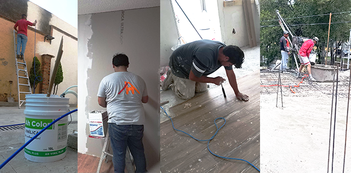 Trabajos, pintura, tablaroca, piso, albañilería